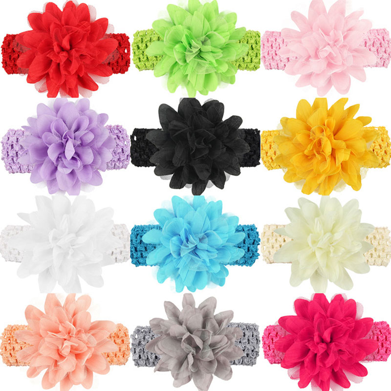 

New Baby lace Flower Hair band knitted elastic headbands Head Bands baby Hair Accessories Free shipping, Mixed