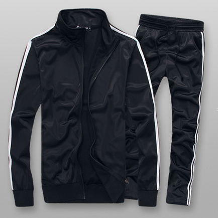 

Men' Fashion Tracksuit Casual Sportsuit Men Hoodies/Sweatshirts Sportswear Zipper Coat+Pant Tracksuit Men Set Brand Clothing, Black fk038