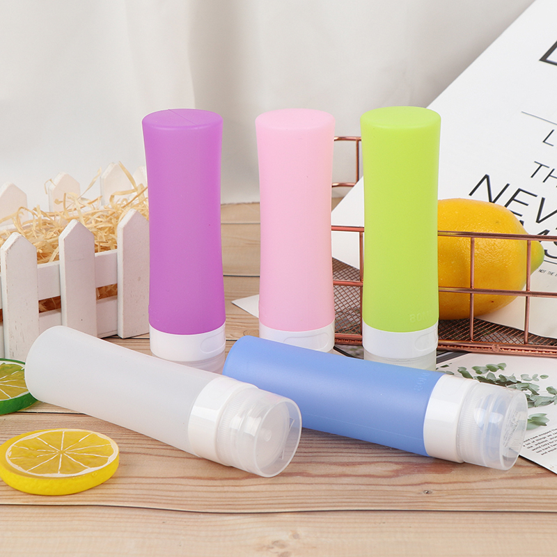 

1PCS Bath Containers Refillable Silicone Bottle Mini Traveler Packing Bottle Press for Lotion Shampoo Silicone Refillable