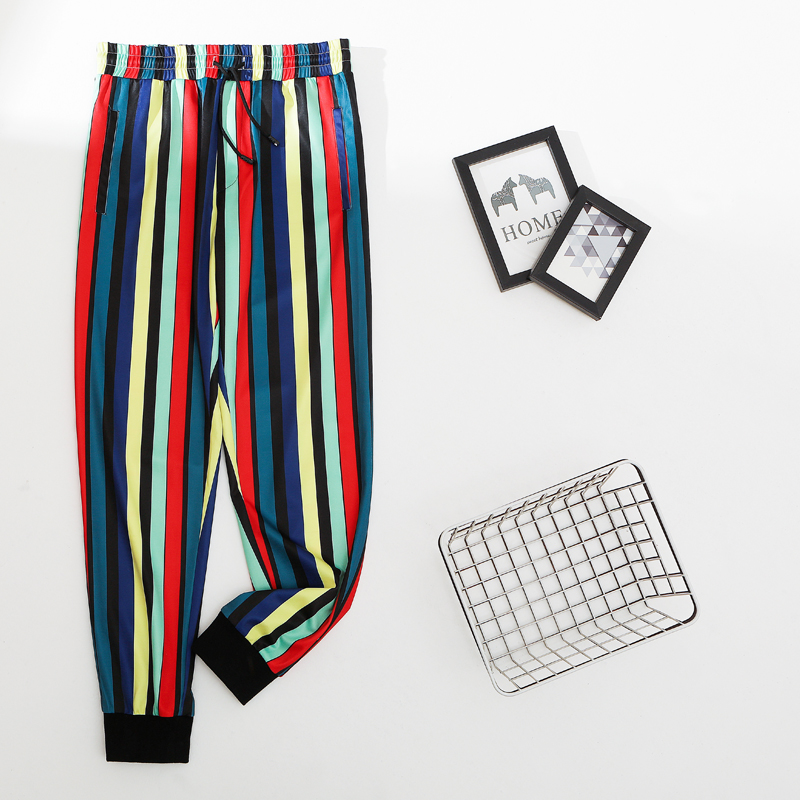 

Print Pants Color Block Pocket 2020 New Fashion Pants Streetwear Casual Trousers Joggers Sweat Men Hip Hop Loose Trousers, As pictures