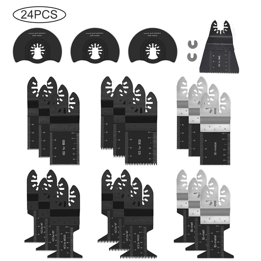 

24PCS Oscillating Saw Blade Cutter fein Tool Quick Release Saw Cutters starlock Wood Carving Disc Tools for Metal Wood Plastic