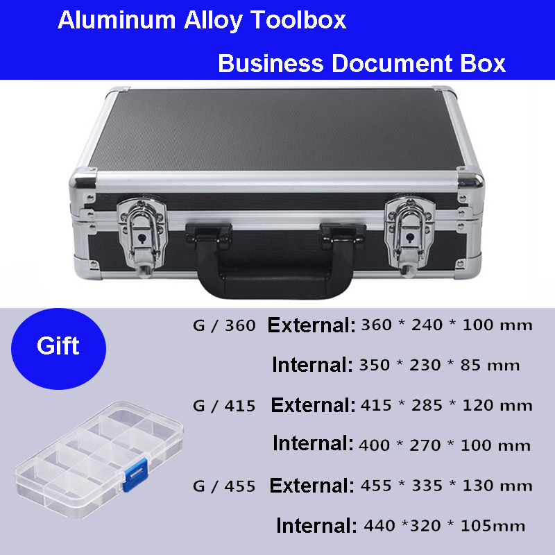 

Aluminum Tool case suitcase toolbox business File box Impact resistant safety case equipment camera with pre-cut foam