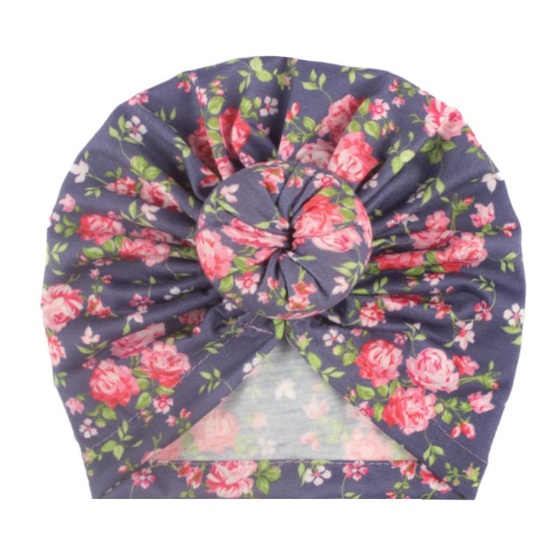 

Floral Baby Turban Knot Hats Infant Toddler Hat Beanie Cap Head Wrap C6UF