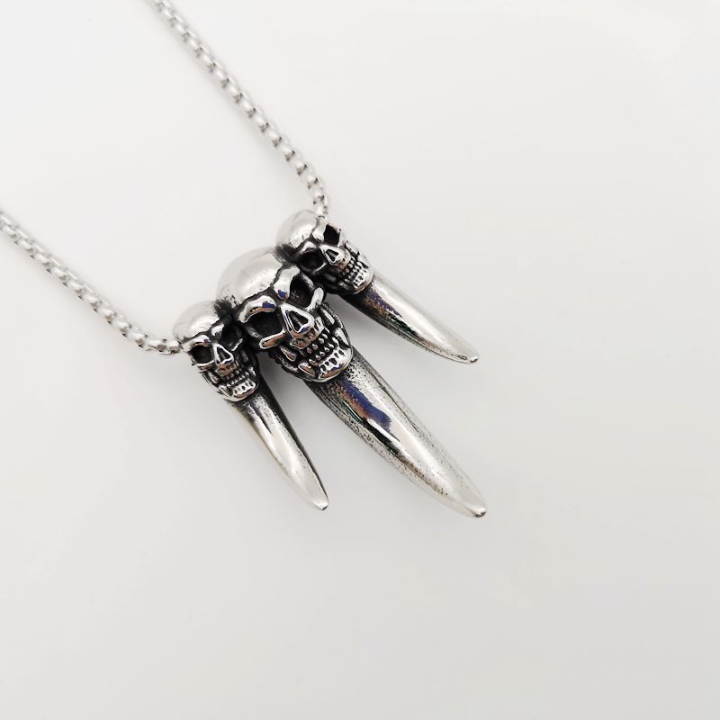 Collar de diente lobo hombre valiente Punk Gótico Colgante hombre tribal animal UK