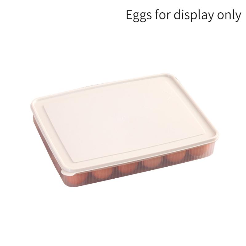 

24 Grids Dustproof Egg Storage Box Refrigerator Durable Easy Clean Practical With Cover Preservation Organizer PP Container