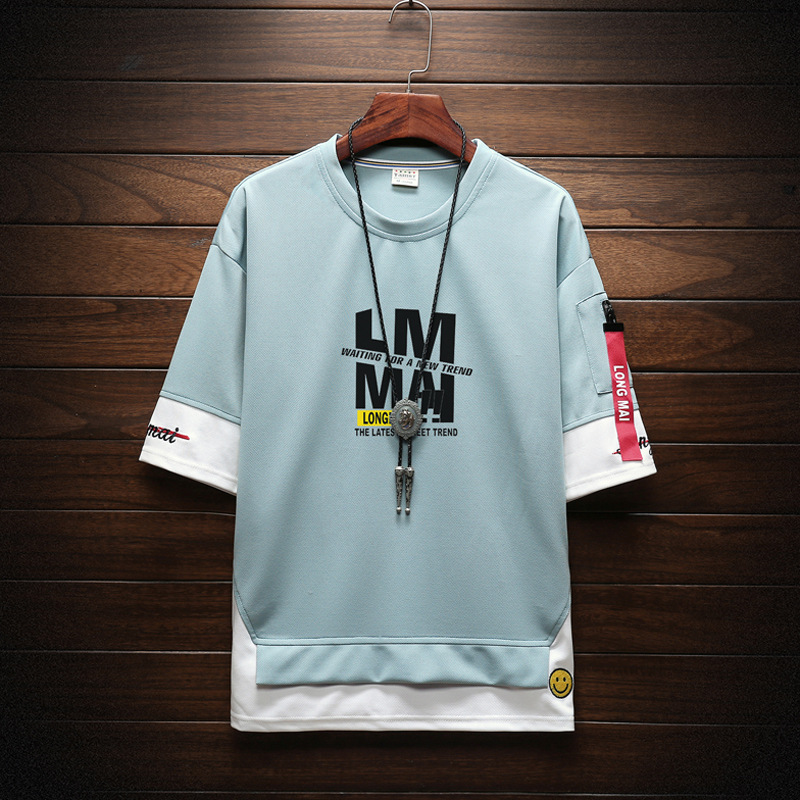 

Men's Comfort Soft Short Sleeve T-Shirt Teen Summer Casual Loose Hip-hop Cotton Crew Neck T-shirt Tops, Multi