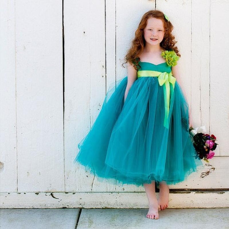 

High Couture Elegant Bow Kids Beauty Pageant Flowergirls Prom Dress Children Girls For Wedding Lime Green Flower Girl Dresses, Beige