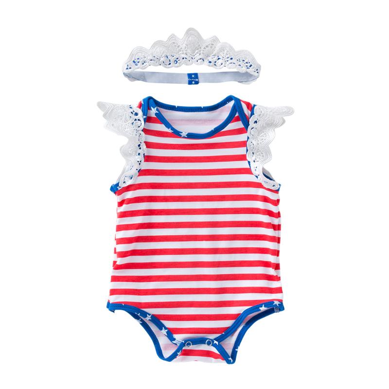 

Newborn Clothes Infant Girl Clothes Ropa Baby Romper Independence Day Toddler Romper Ruffle Sleeve Party Jumpsuit, Rc007