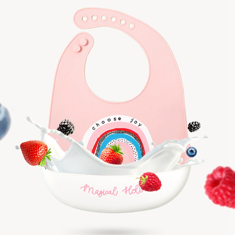 

Cute Cartoon Pattern Baby Bibs Waterproof Silicone Feeding Baby Saliva Towel Newborn Cartoon Aprons Adjustable