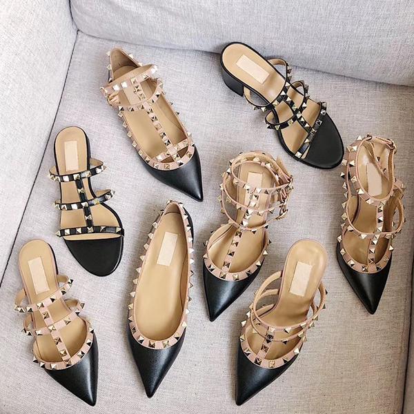 Vente chaude-2019 femmes Designer cage bride à la cheville pompe 2-6-10 cm TOP qualité 100% chaussures de fête en cuir véritable