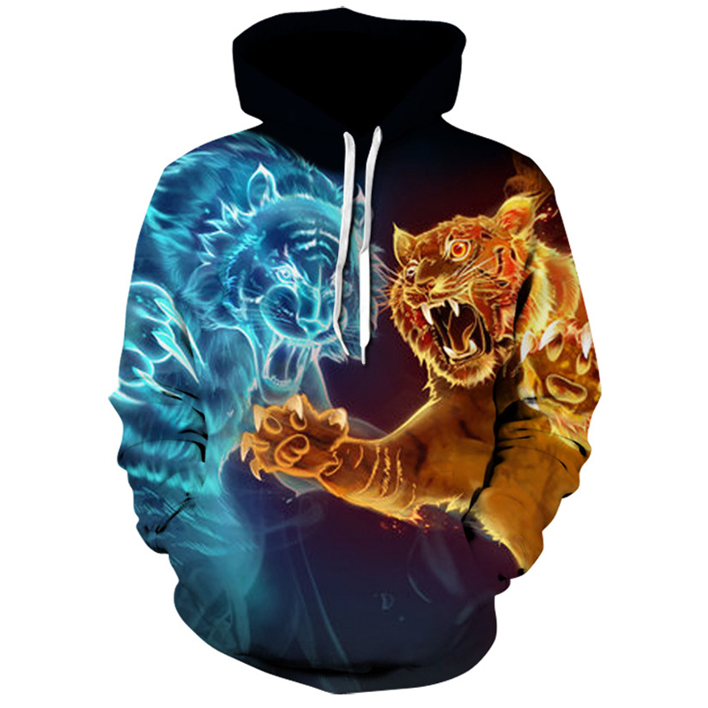 

Ice and fire tiger 3D Print Hoodies Men Women Hooded Sweatshirts Harajuku Pullover Jackets Brand Quality Outwear Tracksuits xxxl, 2305