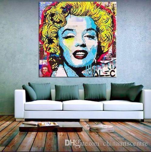 

vA Alec Monopoly High Quality Handpainted HD Print Abstract Graffiti Art Oil Painting Marylin Monroe On Canvas Wall Art Home Office Deco 122