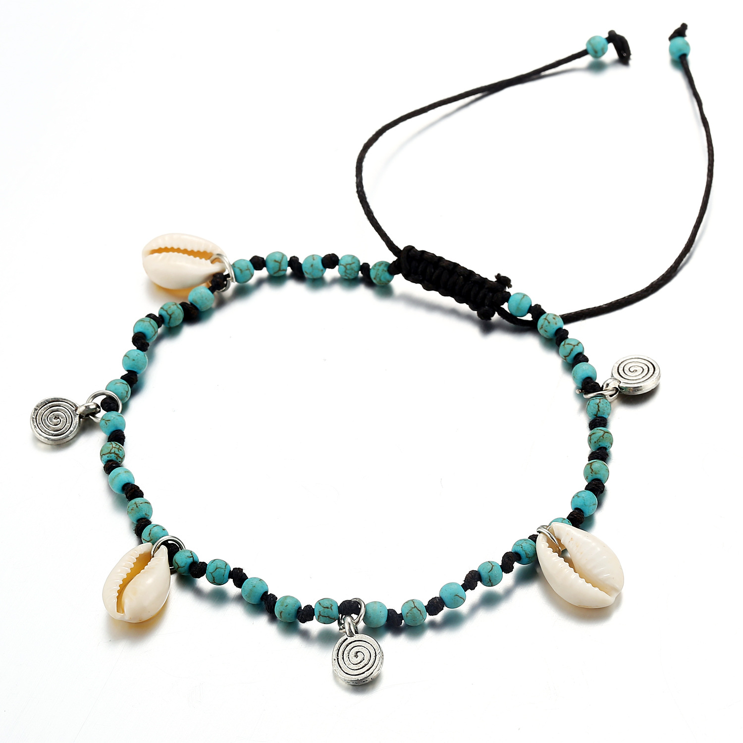 S1404 Bohemia Fashion Jewelry Shell Charms Anklet Chain Anklet Handmade Beaded Ankle Bracelet