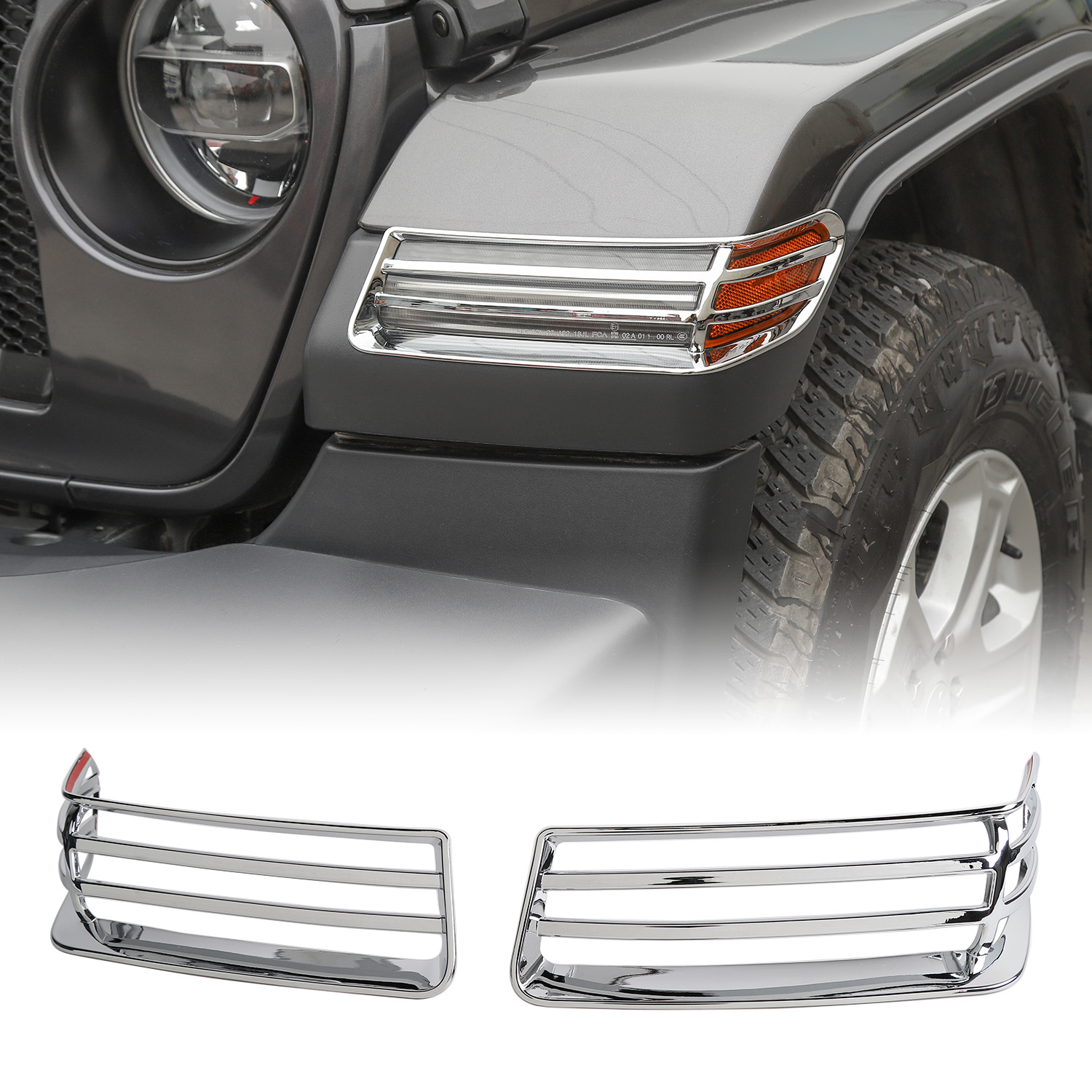 

ABS Silver Wheel Eyebrow Lampshade Protection Headlight Trim Cover For Jeep Wrangler Sahara JL 2018+ Car Accessories