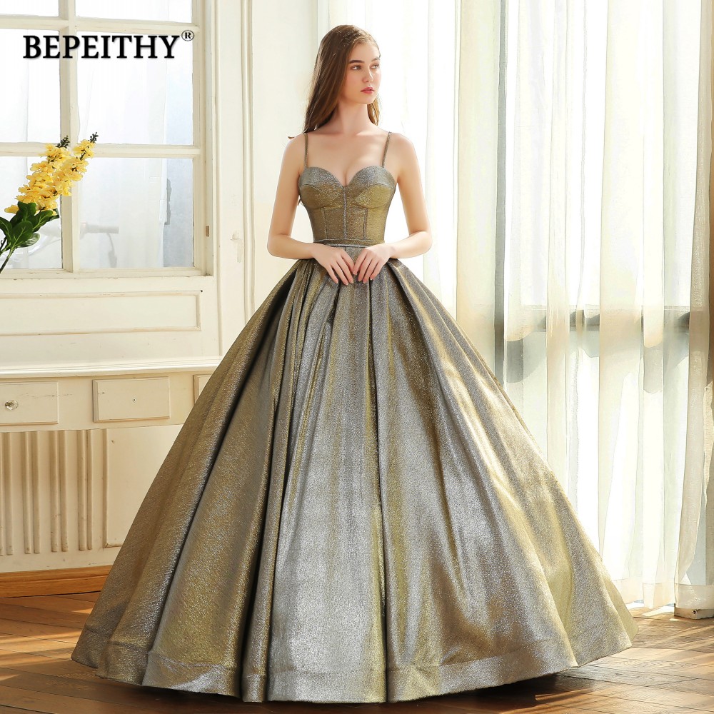

Abendkleider Sweetheart Reflective Ball Gown Prom Party Gown 2019 Vestido De Festa Floor Length Vintage Evening Dresses, Photo color