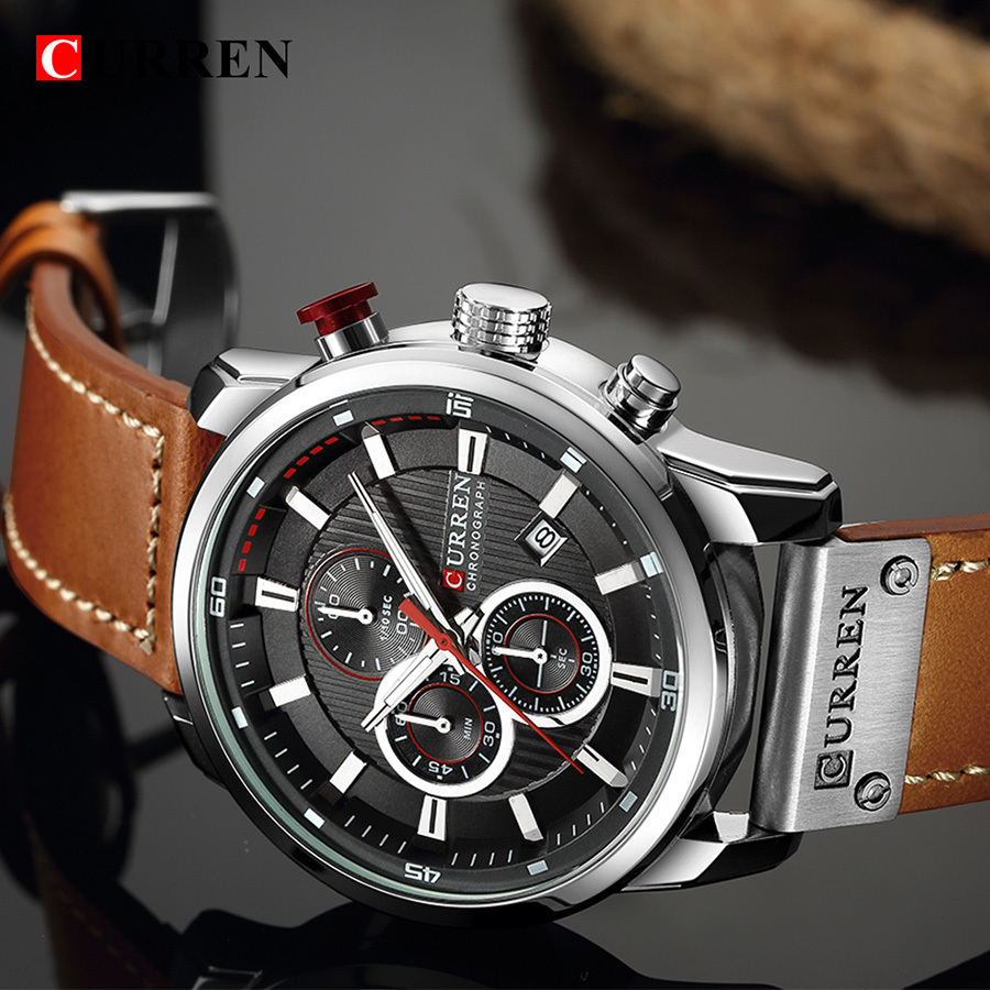 Curren Top Brand With Chronograph Sport Waterproof Clock Man Watches