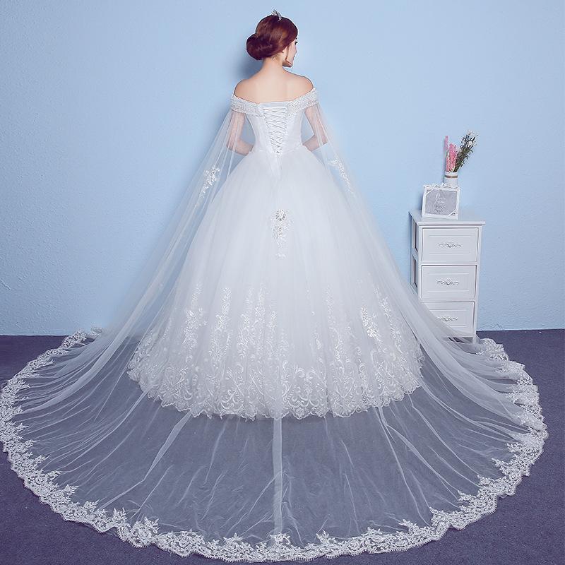 

Vintage A-Line Wedding Dresses Off the Shoulder Ball Gowns Lace Empire Waist Beaded Watteau Train Lace Up Back Bridal Gowns Wedding Z24, Gold