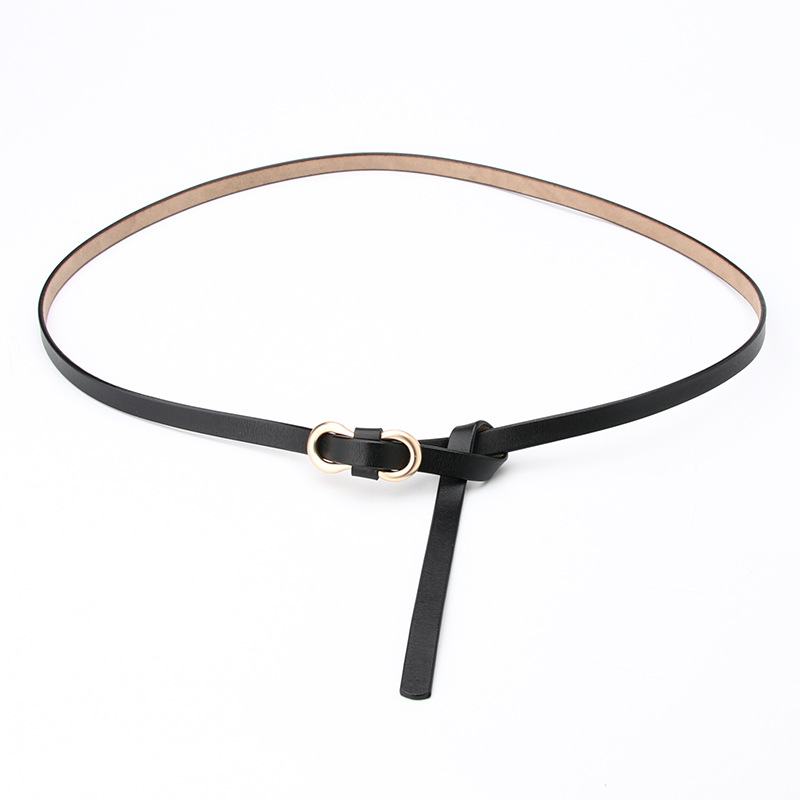 

Cowhide Women's Thin Belt Trendy Wild Dress Decoration Belt Student Casual Trousers Width Buckle Width Buckle Length Style, White