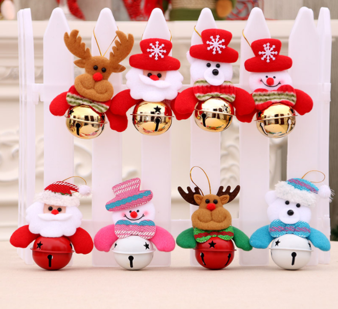 

Christmas Decoration for Home Lovely Santa Elk Snowman Doll Christmas Bells Tree Hanging Pendant Xmas Party Ornament
