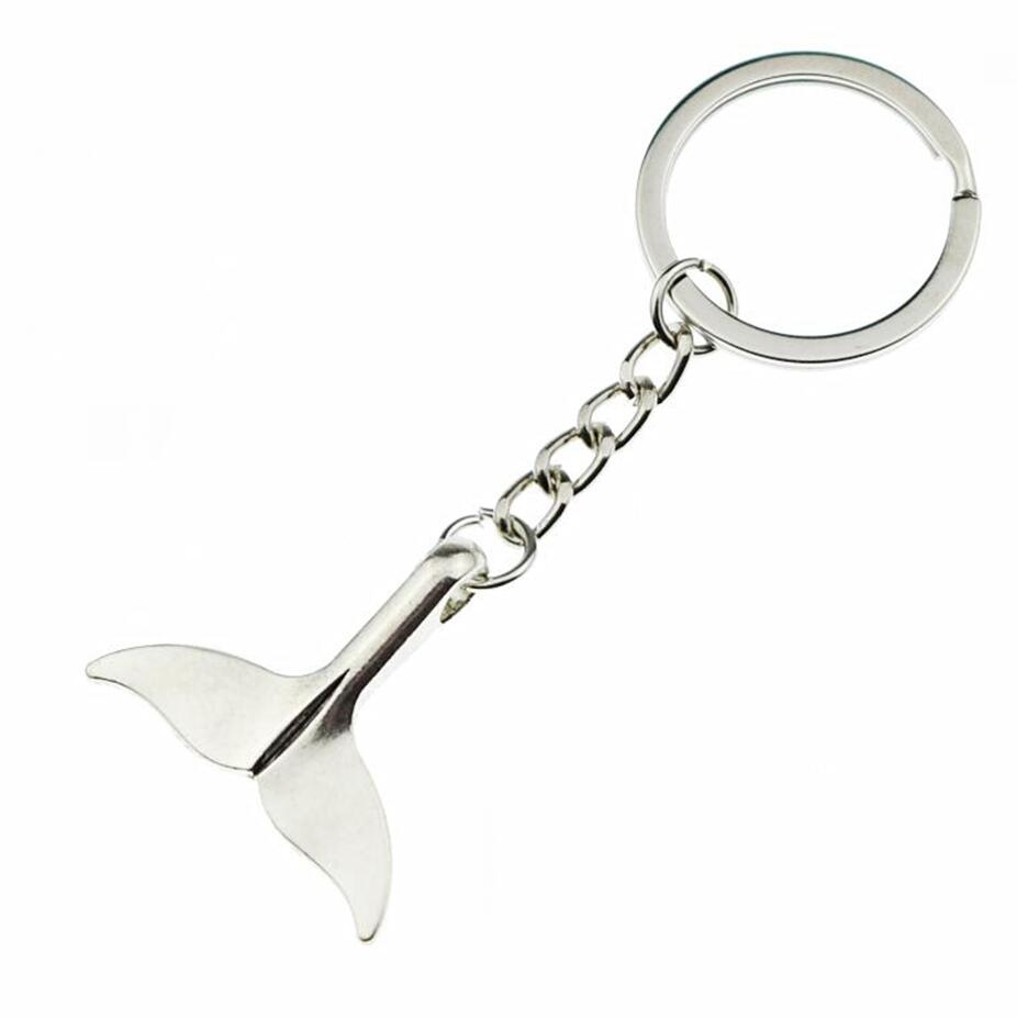 

Fashion Antique Silver Big Sea Animal Whale Tail Charms Pendant Keychain Gift for Women Girls Car Purse Key Rings Holder Jewelry 822