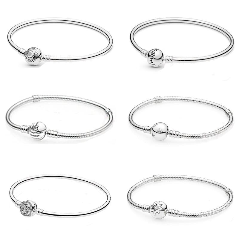 

Other Bracelets Classic 925 Silver Snake Bone Moments Zodiac Round Closure, The Bracelet DIY Original Woman Jewelry Gift