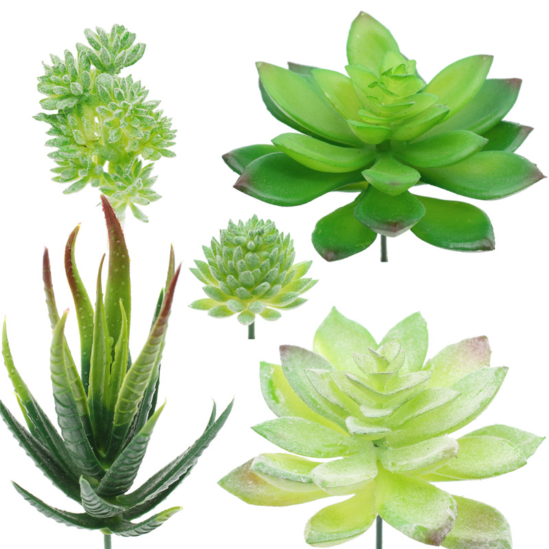 

Fake Plants Green Artificial Succulents Plants For Bonsai Arrangements, Faux Succulents Grass Home Garden Decoration, 5pcs