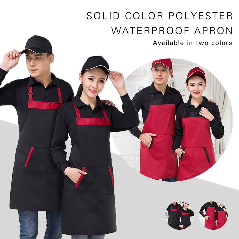 

Apron Dress Adjustable Bib with Pocket Men Women Chef Craft Cooking Waterproof Unisex Fashion Apron Home Restaurant BBQ