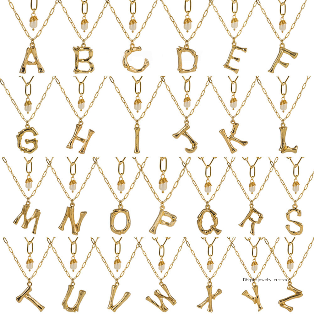 

26 Individual English Letter Necklace Multi-storey Clavicle Chain Natural Stone Accessories