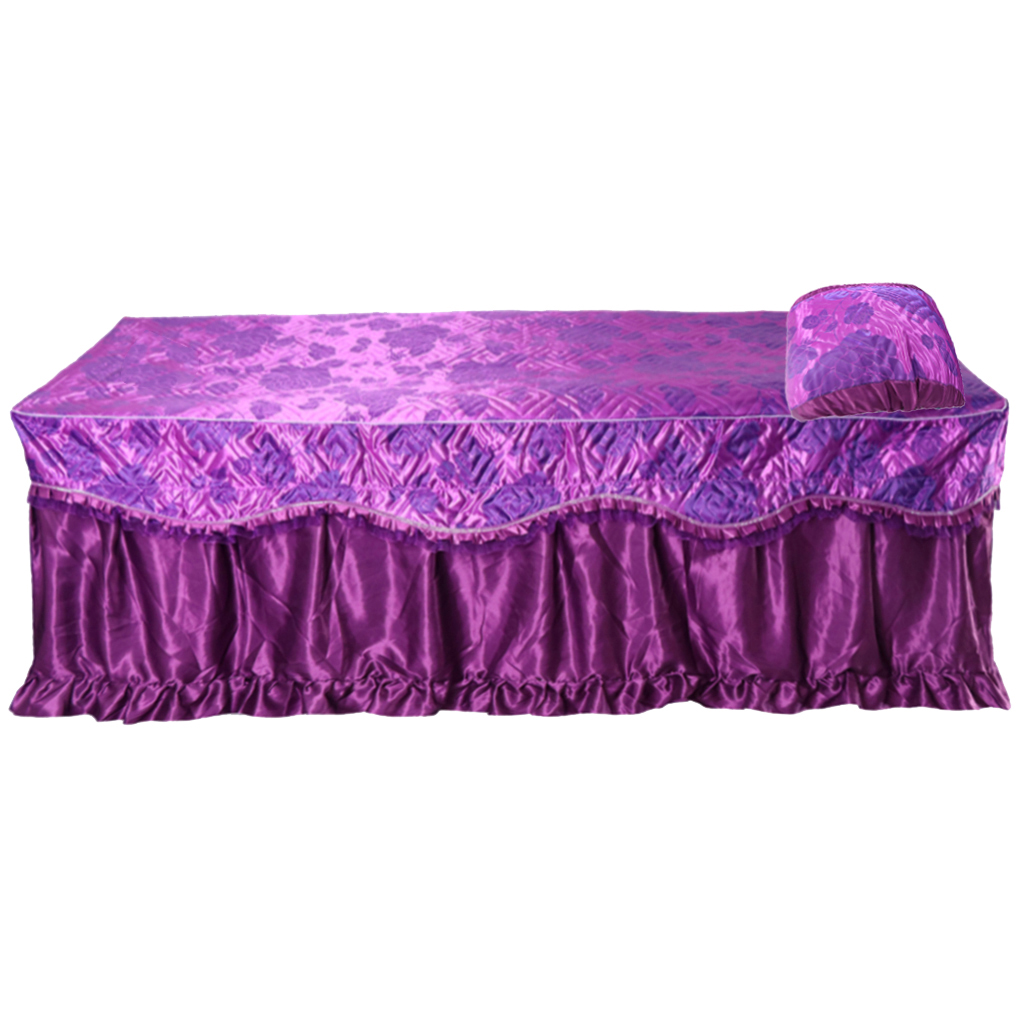 

spa massage table quilted valance sheet cover with face breath hole, featured side pocket for keys and cellphones 75x28inch