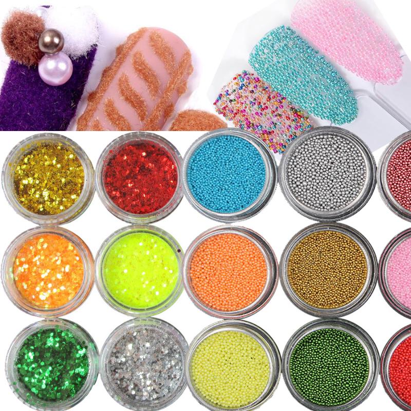 

12 Color Nail Art Decorations Holographic Nail Glitter Flakes Sequins Beads Powder Pigment DIY Iridescent Glitters Charms