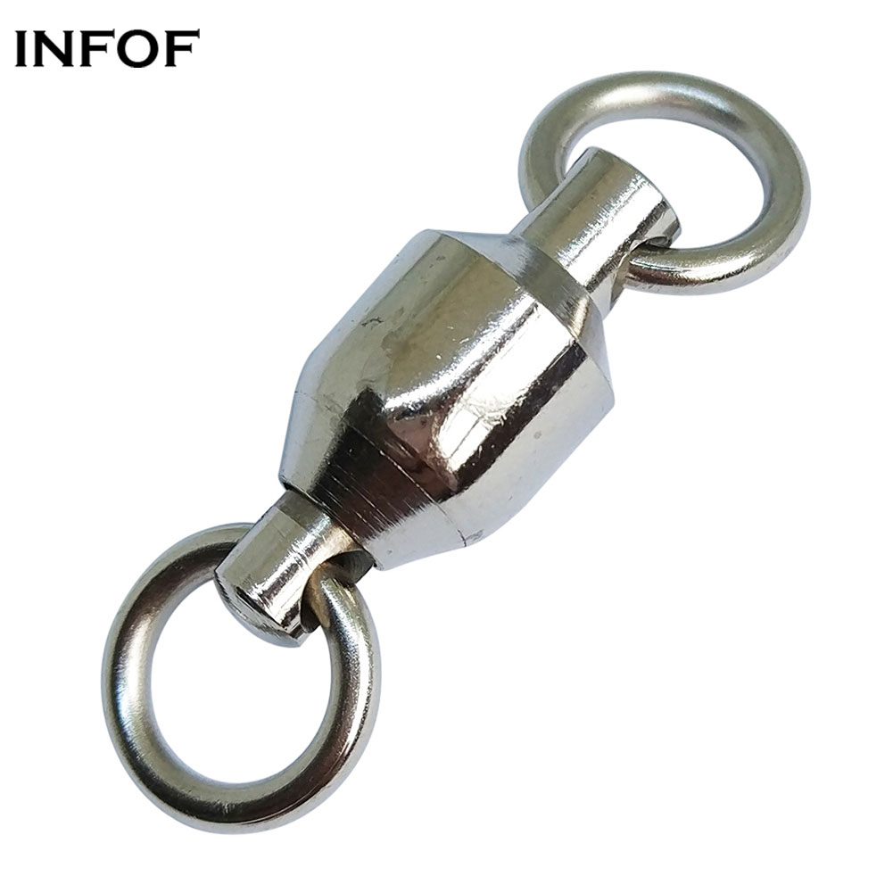 

100pcs Fishing Ball Bearing Swivels with solid welded ring Stainless Heavy duty bass fishing tackle sea Saltwater fishing Accessories