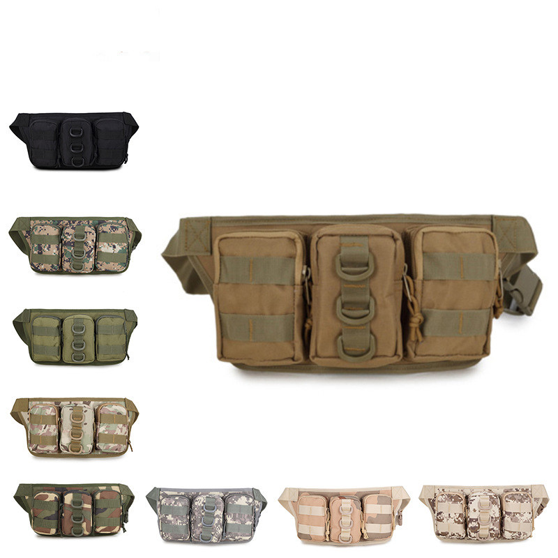 

Waterproof Molle Men Tactical Waist Bag Outdoor Sports Hiking Hunting Riding Army Pouch Bags Climbing Belt Bag, Green color
