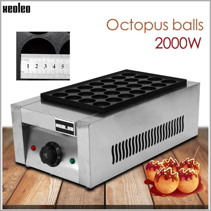 

XEOLEO Takoyaki Ball Grill machine Double Plates Electric Fish ball furnace 2000W Commercial Octopus machine Non-stick pan