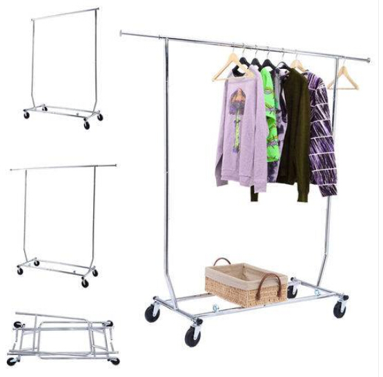 

Free shipping Wholesales Hot sales Portable Single-bar Steel Clothes Rack Silver