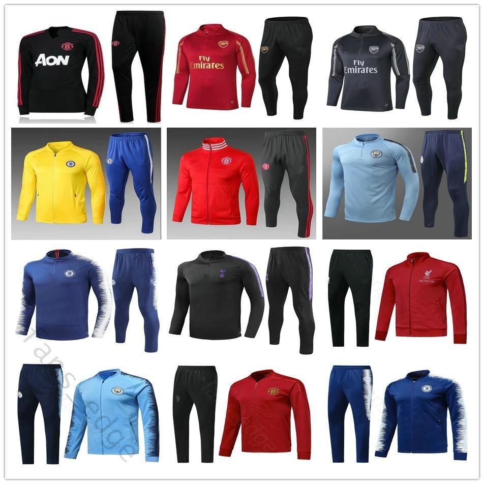 

2018 2019 Soccer Tracksuit Set Man Adult Mens Custom Any Name Any Number Home Away Third Football Jacket, As picture