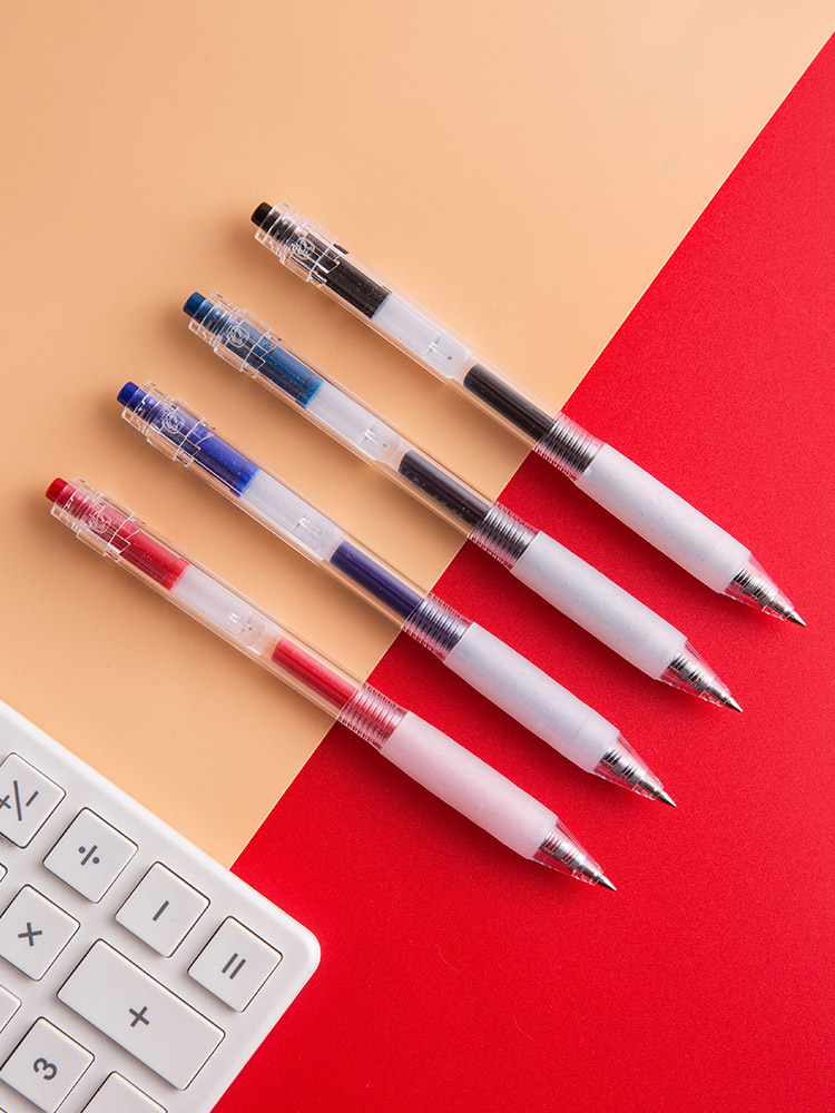 

Multicolor Gel Pens For School Press Business Pen 3 PCS/Lot Office Supplies Stationery Transparent Rod Gel Pen