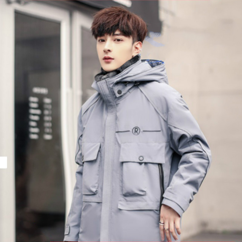 

Real Fur Coat Men Fur Coat Mens Clothing Down Jacket Korean Warm Winter Jacket Real Parka Casaco P03 YY1085, Black