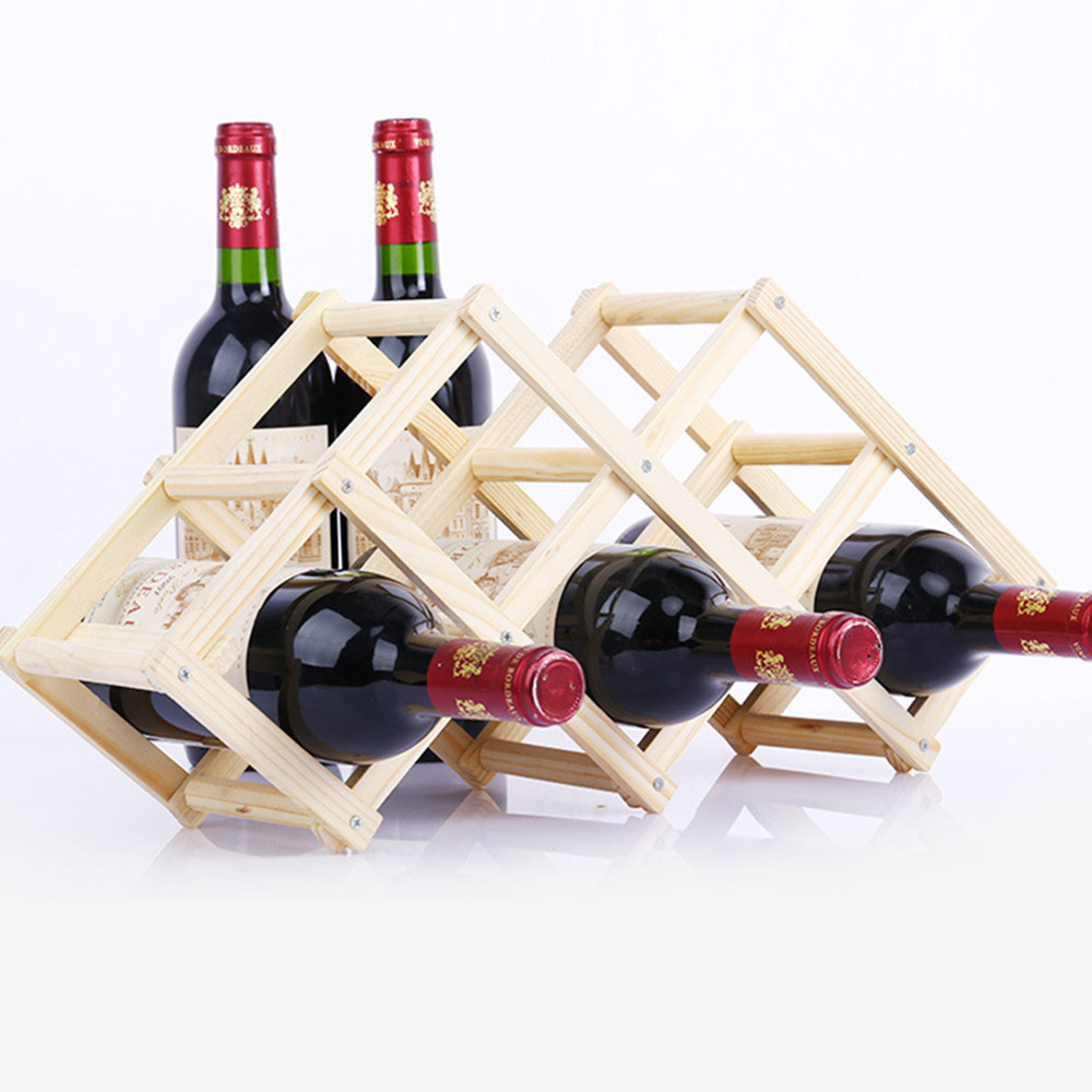 

Wooden Red Wine Rack 3/6/10 Bottle Holder Mount Bar Display Shelf Folding Wood Wine Rack Alcohol Beer Drink Bottle Holders &s