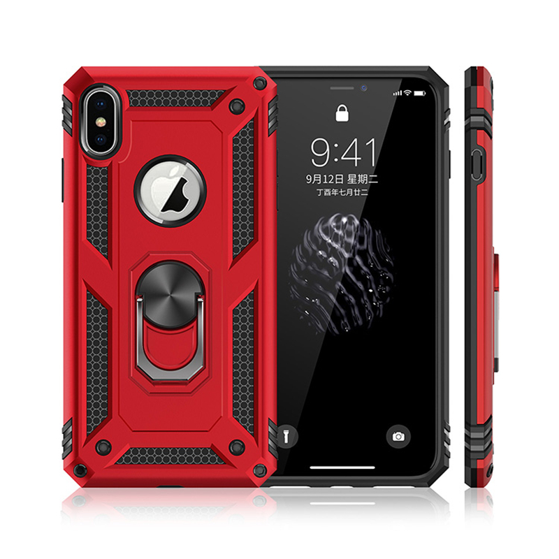 

Heavy Duty Extreme Armor Case For iPhone 6s 6 7 8 Plus 11 pro Xr XS Max Shockproof Cover Car Magnet Ring Stand Holder, Black