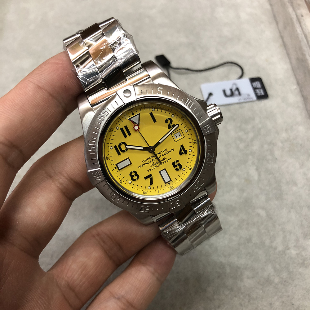 

2019 U1 factory new Top Sale 2813 Automatic Watch Men Super Ocean yellow Dial 316 Stainless Band Mechanical 42mm Wristwatch free shiping, Shipping cost