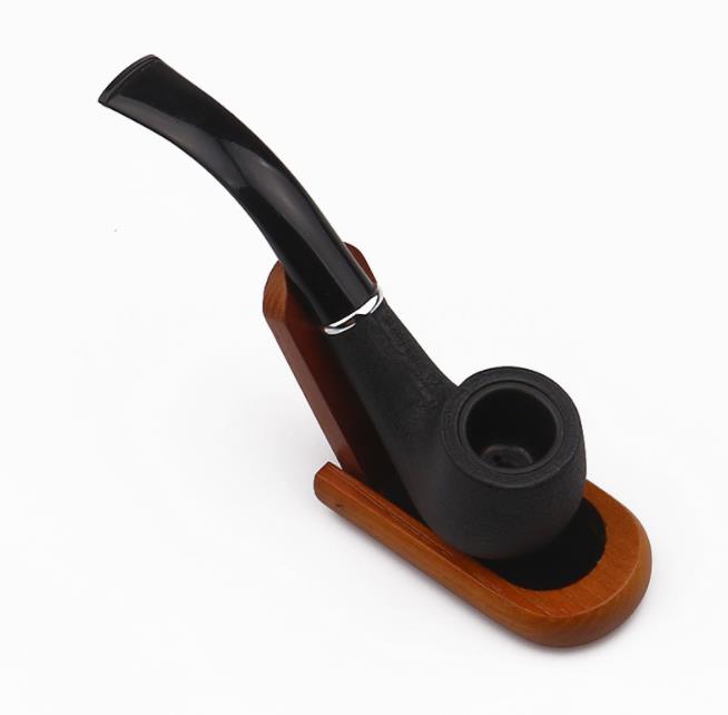 

2019 Hot-selling black frosted filter pipe filter cigarette holder bakelite pipe bend handle acrylic pipe