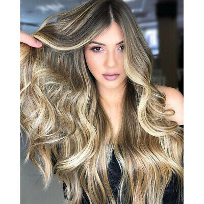 

Women Long Wavy Gold Wig Natural Fashion Synthetic Hair, Black