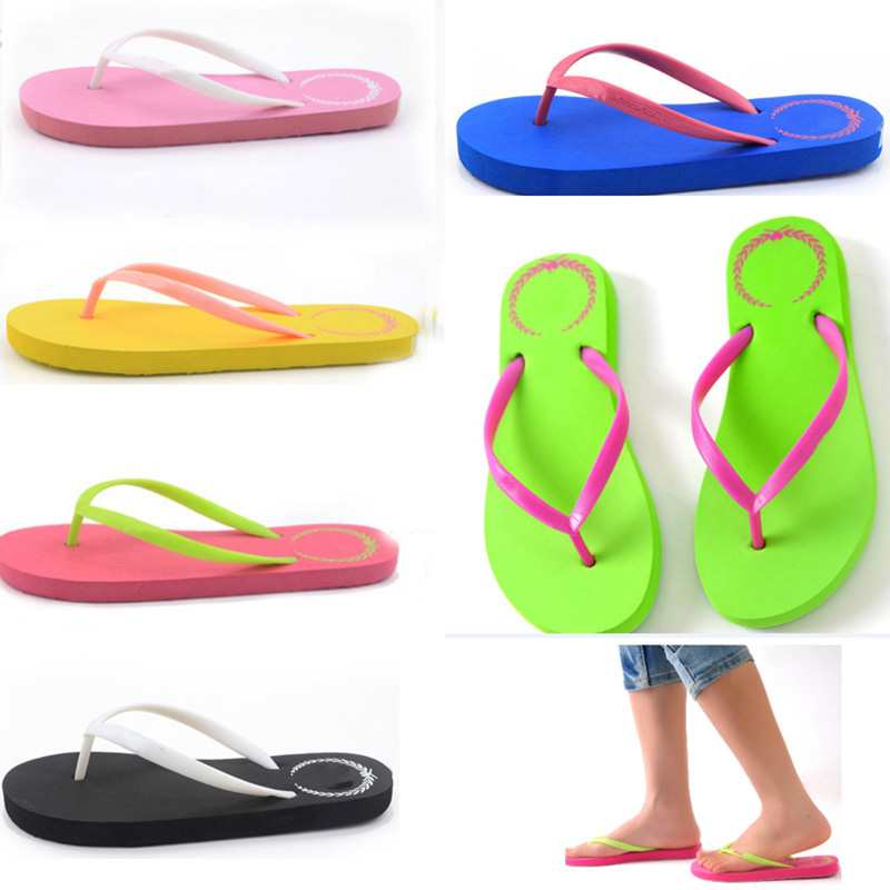 Mens Slippers Summer Stripe Flip Flops Shoes Sandals Candy Color Male Slipper