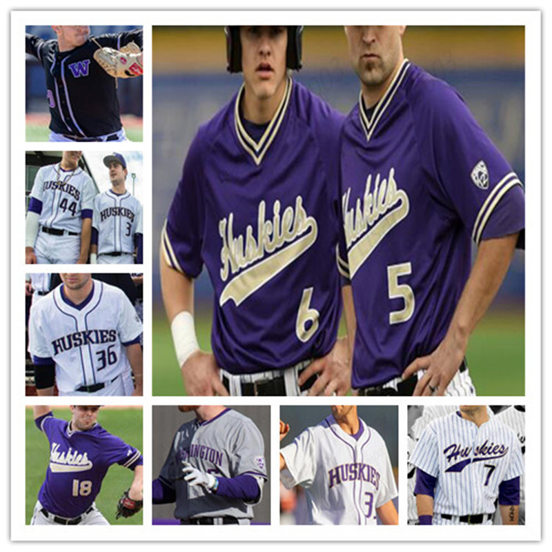 

College Washington Huskies Baseball Stitched jersey Jonathan Schiffer Christian Jones Mason Cerrillo Braiden Ward Nick Kahle, Black