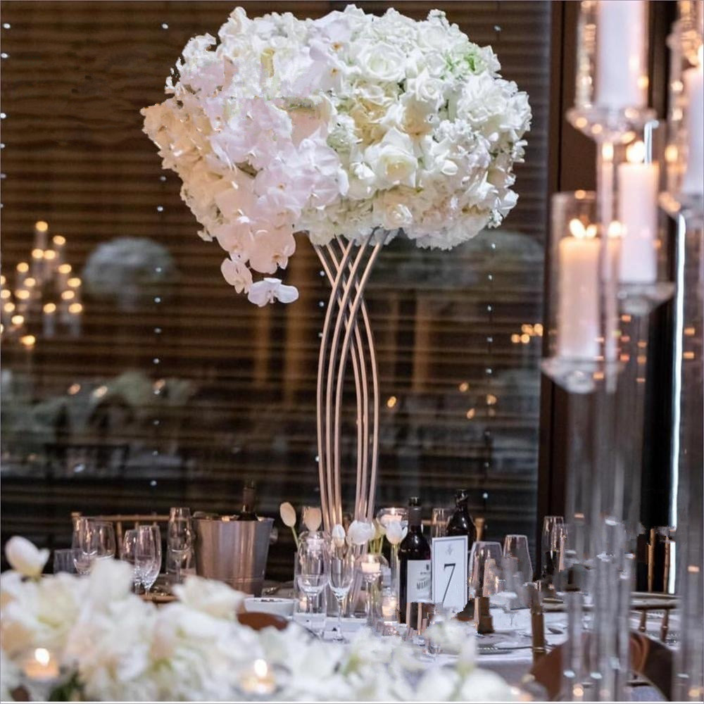

NEW Arrival gold or white painted cross metal for wedding table flower stand centerpieces senyu0466