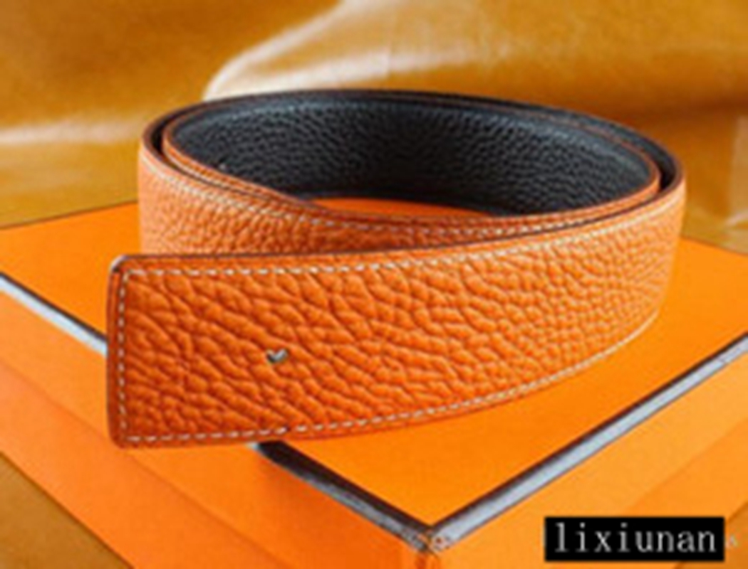 

New Fashion Men Business Belts Luxury Ceinture Smooth Gold Silver Buckle Genuine Leather Belts For Men Waist Belt Free Shipping, Black