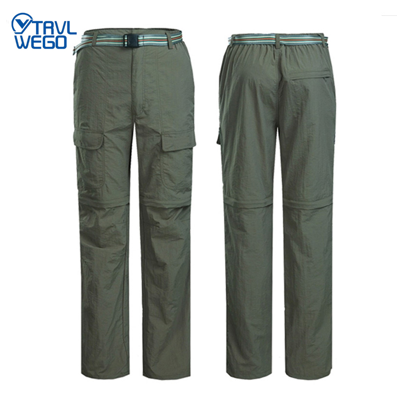 

TRVLWEGO Summer Removable Hiking Pants Men Outdoor Quick Dry UV-Proof Breathable Fishing&Hunting Camping Pant Male Plus Size, Green