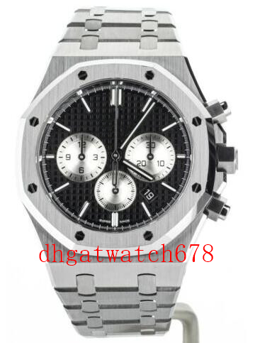 

New Style Chrono Watch Royal 26331ST.OO.1220ST.02 41mm Black Dial Quartz Chronograph Steel Bracelet Men's Watches, Slivery;brown