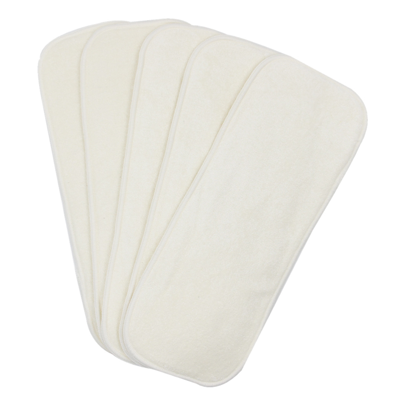 

4 Layers Reusable Diaper Inserts Bamboo For Baby Cloth Diaper Cover Nappies Washable Inserts Boosters Liners Bamboo Insert, 5pcs