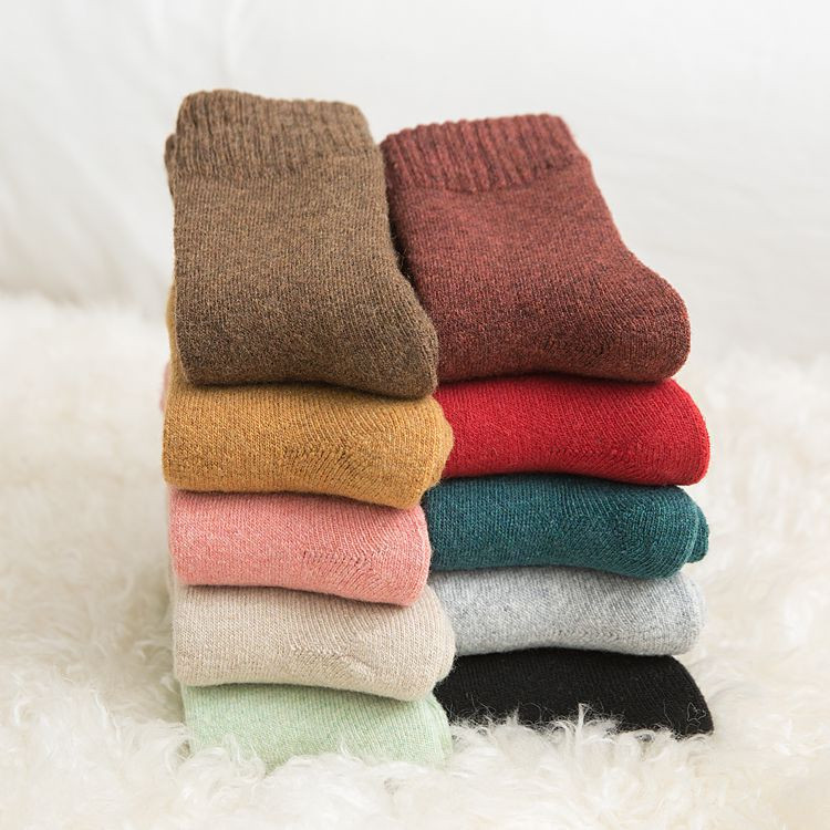 

Hot Sale Women Wool Blends Socks Pure Color Thicken Warm Terry Socks Winter Ladies Keep Warm Socks, Choose you like